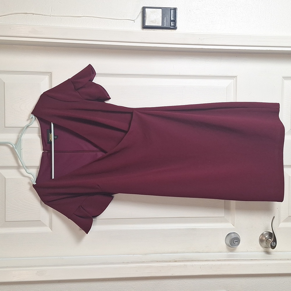 Alexia Admor Burgundy Tulip Sleeve Dress Women Medium